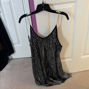 Black and Silver Sequin Women's Dress